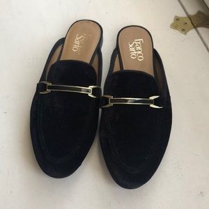 Franco Sarto Velvet Loafer Mules